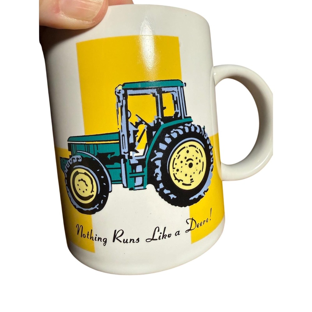 John Deere Nothing Runs Like a Deere Tractor Coffee Mug Gibson Ceramic‎ White